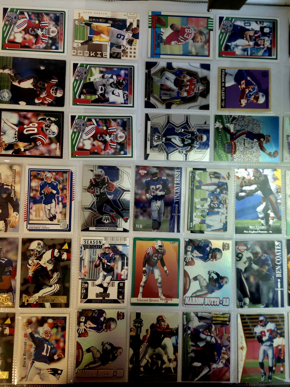 Vintage New England Patriots Football Card Collection Lot - Bledsoe Gronk Law RC